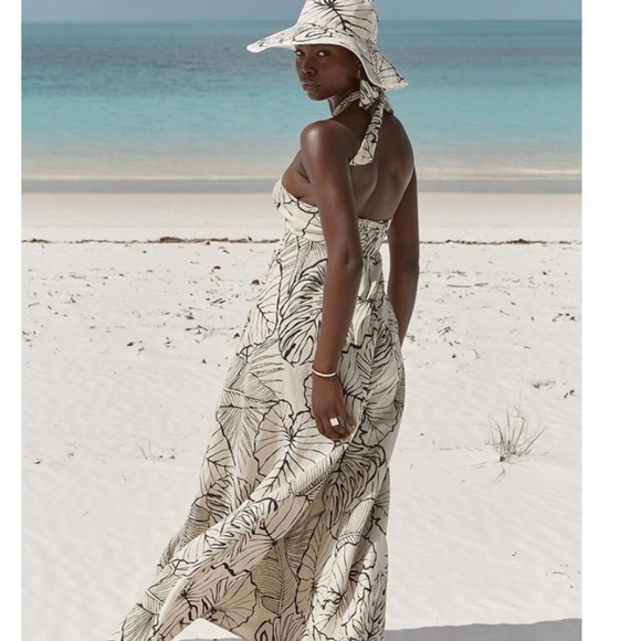 DISSH MALTA BLACK LINEN KNOT MIDI floral 100% Linen size 6 - Picture 3 of 16